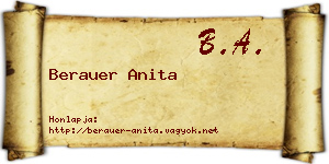 Berauer Anita névjegykártya